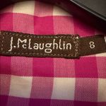 J. McLaughlin Pink Gingham Preppy Plaid Print Button Down Top Blouse Size 8 Photo 5