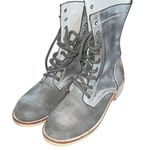 FREE PEOPLE x Farlyn Robin Women's Leather Round Toe Combat Boots Gray Size 8 Photo 0