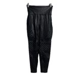 Spanx Pants Womens Small Black Quilted Faux Leather Leggings Rocker Punk Edgy Photo 3