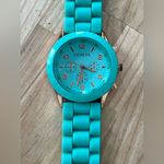 Fashion Watch Geneva Brand Turquoise Strap Case Stunning Blue Photo 1