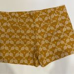 Ann Taylor Devin Fit Novelty Tennis Raquet Print Cotton Shorts Mustard Yellow Photo 1