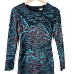 Mara Hoffman Herbarium Jacquard Fitted Long Sleeve Dress in Teal Multi Photo 4