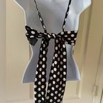 VERO MODA  Vvmary singlet tie back crop tank top Black white polka dot Photo 3