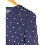 J Crew Italian Cashmere Navy Purple Dots Pullover Sweater Size‎ XXS Blue Photo 1