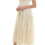 Trixxi ’s Floral keyhole midi Yellow Dress Photo 2