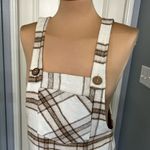 Barrels and Oil Plaid Flannel Overall Dress Brown Photo 1