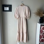 Hunter Bell Hunter‎ Bell Dress Palmer Floral Tulip Puff Sleeve White Orange Maxi Dress Sz M Photo 6