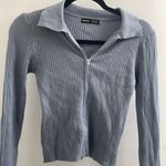 SheIn Rib zip up top, blue: size medium Photo 1