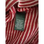 Ralph Lauren Red White Striped Women's Large Button V Neck Ribbed Henley Shirt Photo 2