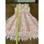 Foxiedox  juliet V Neck Sleeveless Lace Trim Fairycore Mini Swing Dress Pink M Photo 4