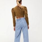 ZARA Mustard Button-Up Crop Top Photo 2