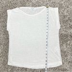frame denim Frame White 100% Linen Short Cuffed Cap Sleeve Tee T-Shirt Top Extra Small Photo 9