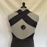 Melanie Lyne Y2K Polka Dot Babydoll Halter Dress Sz 16 Black Rockabilly Retro Photo 7
