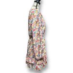 ZARA  Pink Floral Ruffle Tiered Long Sleeve Mini Dress Boho Cottagecore Fairy L Photo 5