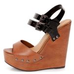 Chinese Laundry Jungle Gym Cognac and Black Platform Wedges Photo 0