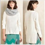 Anthropologie Moth High Low Wool Blend Sweater L Cream Photo 1