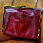 Etha LIzard vintage Burgundy color Purse Red Photo 1