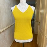 Loft  Sweater v-neck tank top yellow viscose blend Sz Large Petite Photo 1
