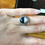 Natural White Buffalo Sterling Silver Ring Size 7 Black Photo 1