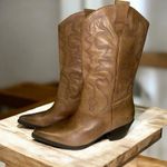 Reba  KRISDINE Tan LEATHER WESTERN Heeled BOOTS SAHARA SAND Women's Size‎ 9.5 EUC Photo 0