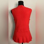 Talbots - Women’s Orange Crew Neck Peplum‎ Sleeveless Stretch blouse size Medium Photo 3