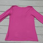 Elle NWT  Pima Cotton Longsleeve Shirt with Pleated Neckline Photo 9