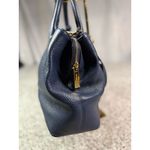 Michael Kors Haley Large Navy Blue Leather Satchel Handbag Women's Bag Photo 3