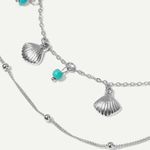2pc Seashell Charm Anklet SET Silver Photo 1