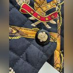 Norton Mcnaughton  black silk quilted vest with Americana/Equestrian crest print Photo 4