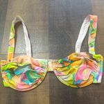 Apres June Celine Ruched Underwire Watercolor Bikini Top Size Large Pink Photo 3