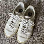 VEJA  9 Womens Campo Chromefree Sneakers in White and Sun Peach Orange Photo 4