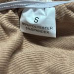 Ruched Side Tan Nude Ribbed Long Sleeve Mini Shirt Dress Womens Small Photo 7