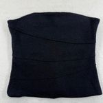 ZARA Knit Strapless Top Black Textured Bandage Bodycon Party Cocktail Large Photo 0