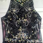 Blush Prom black lace jeweled prom dress blush Photo 3