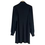 White House | Black Market  Mini Dress Womens M Black Jersey Bow Neck Bishop Sleeve Photo 4