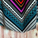 Trimshaper Multicolor V Print Handkerchief Hem Tankini Swim Top Black Size 12 Photo 4