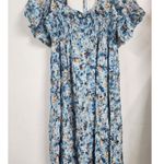 Anthropologie By Short-Sleeve Smocked Babydoll Midi Dress Size XL B32 Photo 7