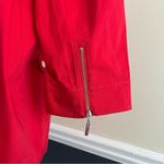 Ming Wang  Lightweight Trench Jacket in Red Full Zip Photo 10