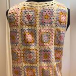 House of Harlow 1960 Coastal Granny Square Knit Crochet Pastel Open Vest OSFM Pink Size undefined Photo 6