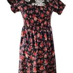 Bobbie Brooks Floral Dress Boho Bohemian Cottage Pinup Style Red Size L Photo 0