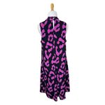 Cato Purple Black Cheetah animal print High Neck Sleeveless Dress Size Large Photo 2