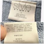 Style Studio Knitted Sweater Tie Neck Long Sleeve Light Blue Large Photo 2