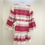 Alexis  White Red embroidered Cheryl mini wrap dress M Photo 8