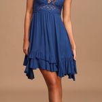 Free People | One Adella Slip Blue Lace Dress Photo 1