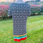 Rafaella Petite Dress Black and White design with yellow, green and red stripes Photo 9