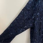 Alex Evenings  Navy Blue Lace Sequin Midi Wedding Guest Dress and Jacket Size 14 Photo 4