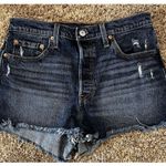 Levi's  501 Women's 29W Button Fly High Rise Jean Shorts Dark Wash Raw Hem Photo 1