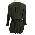 Rails  Jasmine Olive Speckled Mini Dress Split Neck Women’s Size Small Smocked Photo 7