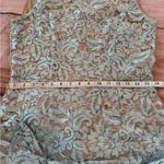 Ellen Tracy Women’s size 8  nude light aqua blue lace overlay dress sequence READ Photo 5