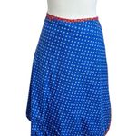 Women's Reversible Wrap Skirt – Red Floral / Blue Paisley – Adjustable Tie Waist Size M Photo 2